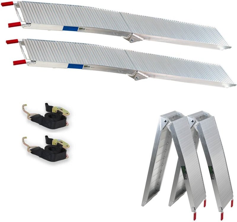 TRUTZHOLM 2 x Alu Auffahrrampen klappbar 205 cm 680 kg grau rutschfest gerillt Rampen Verladerampen