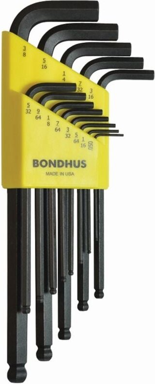 Satz mit 13 Winkelschlüsseln Kugelspitze in .050-3/8" Zoll Bondhus 10937