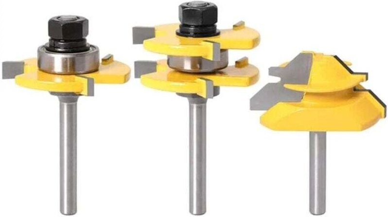 45°-Nutfräser + Federfräser – 6,35 mm (1/4") Schaft – Für Holzbearbeitung – Präzise Montage