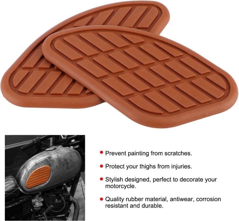 Paar universelle Vintage-Motorrad-Kniegriffaufkleber für Tank, braun