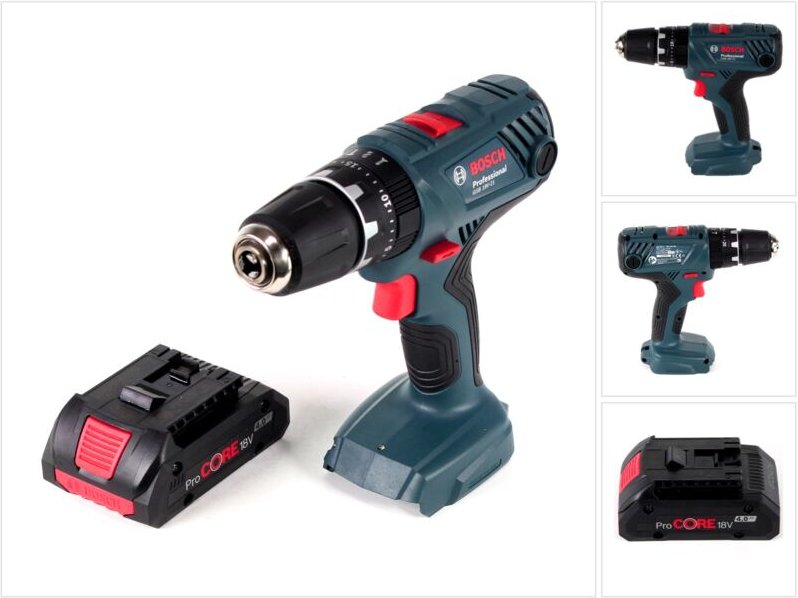 Bosch Professional GSB 18V-21 Akku Schlagbohrschrauber 18V 55Nm + 1x Akku ProCORE 4,0Ah - ohne Ladegerät