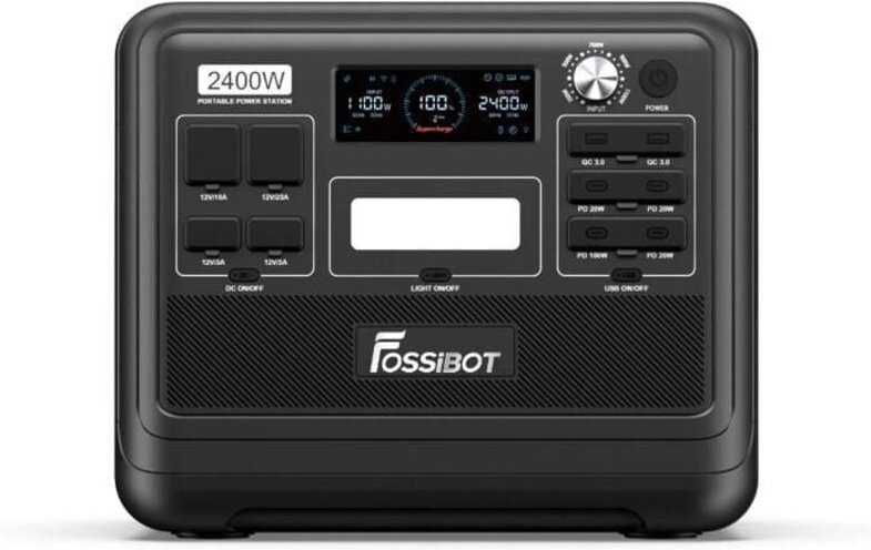 FOSSIBOT F2400 Tragbare Elektrische Station, 2048Wh 2400W Solar Stromgenerator, LiFePO4 Zentrale Elektrische Batterie, B...