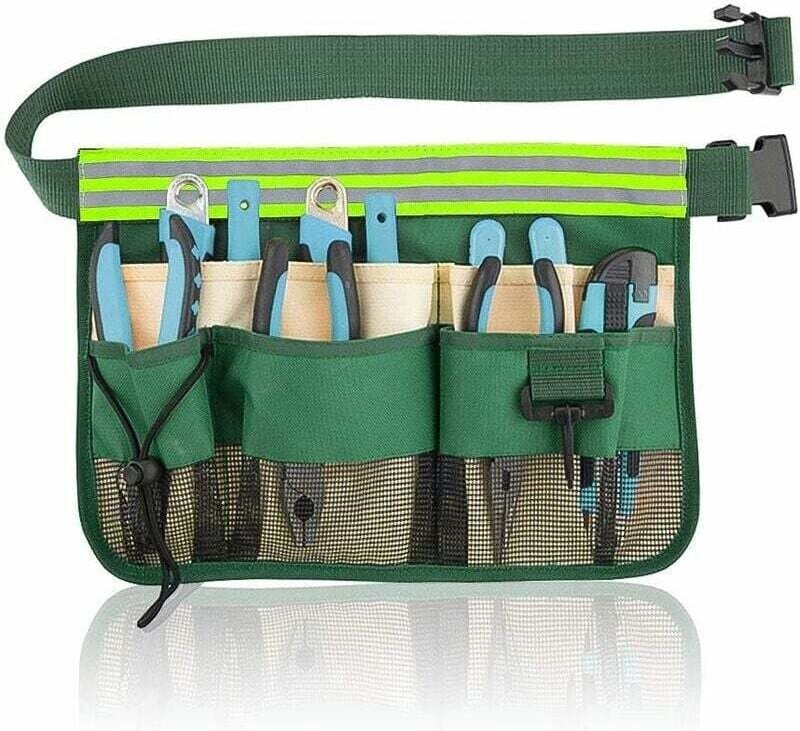 Gärtner-Werkzeuggürtel, tragbarer Garten-Werkzeuggürtel, Kit mit mehreren Fächern für Werkzeuge, Elektriker, Handwerker,...