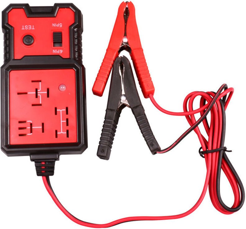 12V Kfz-Elektronikrelais-Tester, Batterieprüfer mit Klemmen, Kfz-Relais-Diagnosegerät