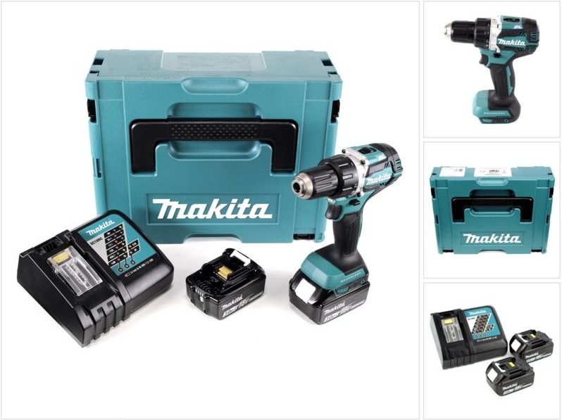 Ddf 484 rfj Akku Bohrschrauber brushless 18V 54Nm + 2x Akkus 3,0Ah + Ladegerät im Makpac - Makita