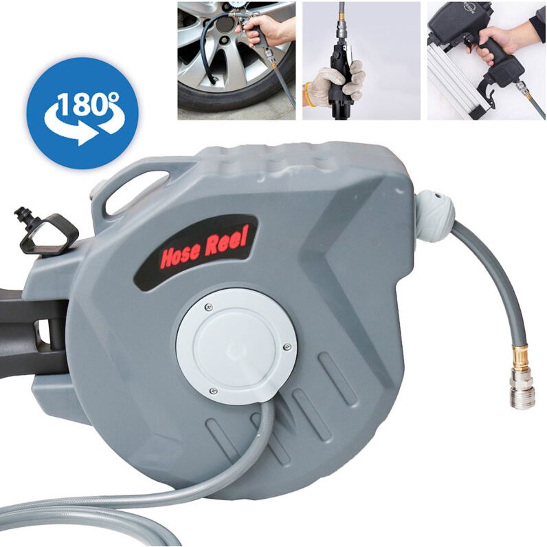 Jiubiaz 20+2m Druckluft Schlauchtrommel automatik Druckluft Schlauchaufroller 1/4" Zoll Anschluss Automatik Schlauchaufr...