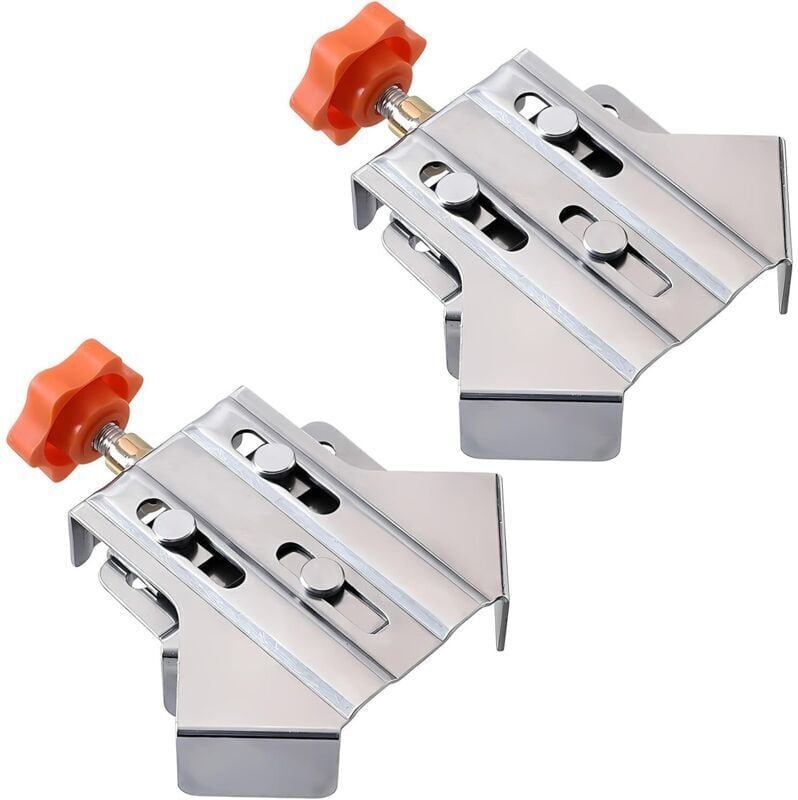 Set aus 2 rechtwinkligen Zwingen für die Holzbearbeitung, 90-Grad-Edelstahlstütze mit verstellbaren, drehbaren Backen fü...