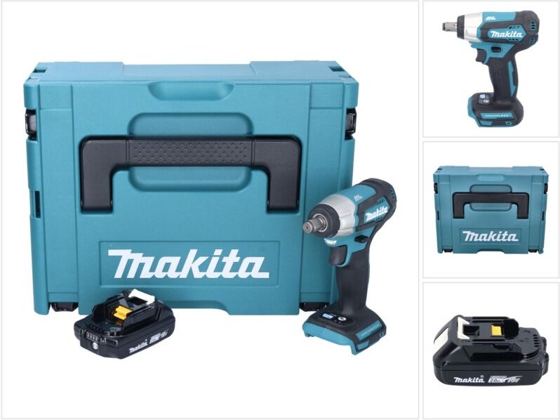 Makita DTW 181 A1J Akku Schlagschrauber 18 V 210 Nm 1/2" Brushless + 1x Akku 2,0 Ah + Makpac - ohne Ladegerät