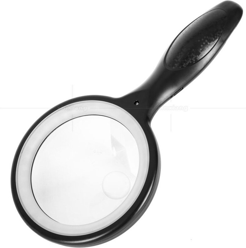 Tragbare Leselupe, 30x/60x Vergrößerung mit 33 LEDs, Englische Leselupe – USB-aufladbare Leselupe für Senioren, Leselupe...