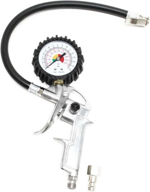 Luftdruckpistole mit Manometer (0-16 bar) für Autos, Motorräder und Reifen