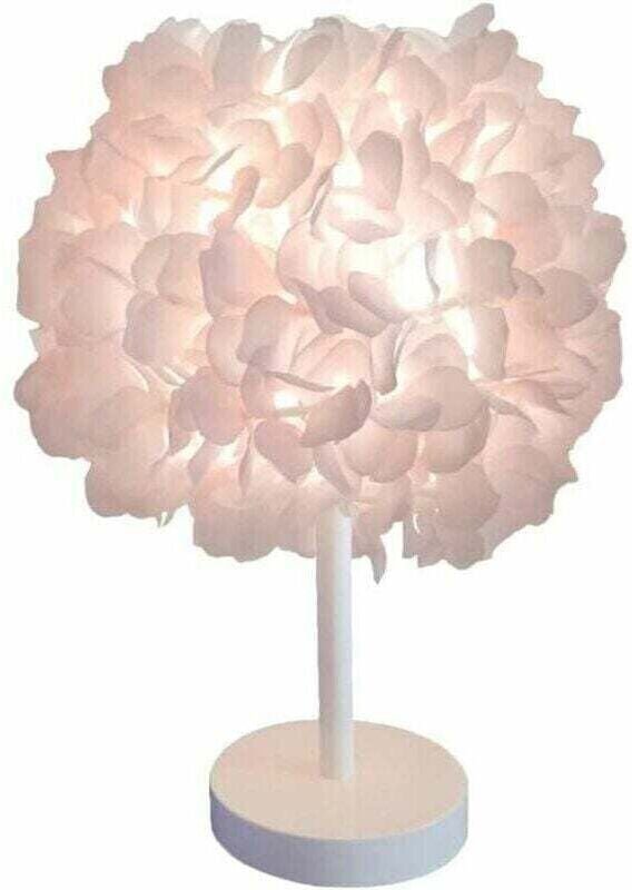 Vtizikl Soie Fleur Rose Lampe De Chevet Lampe De Chevet Abat-Jour Moderne Élégant Plume Table Bureau Lampe Abat-Jour Sal...
