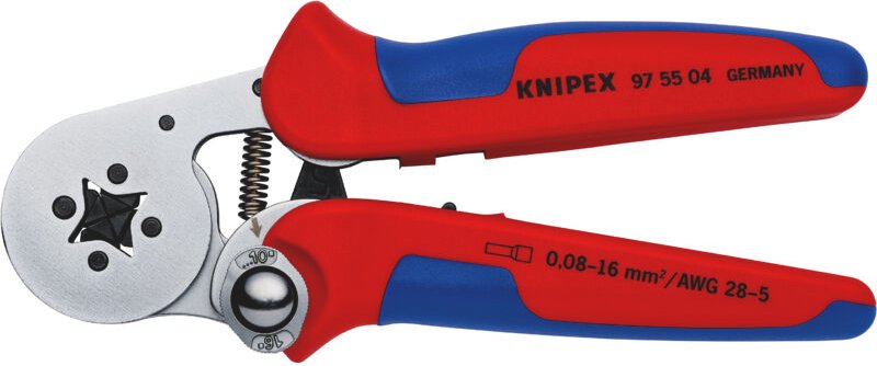 FP - Knipex Selbsteinstellende Crimpzange für Aderendhülsen mit Seiteneinführung, mit Mehrkomponenten-Hüllen, verchromt ...