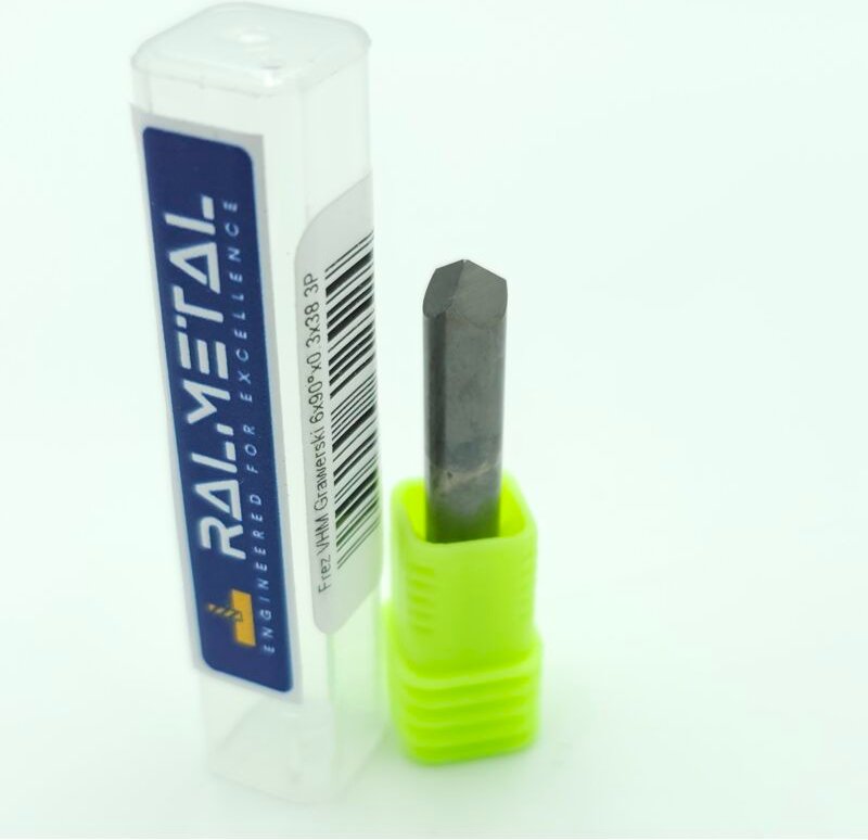 V-förmiger Vollhartmetall-Gravierfräser 6 x 90° x 40 x 0,3 mm 3P