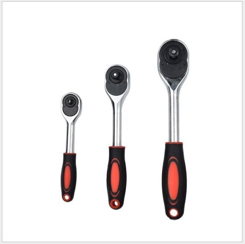 24-Zahn-Ratsche, reversible Ratsche, dreiteiliges Set 1/4", 3/8", 1/2"