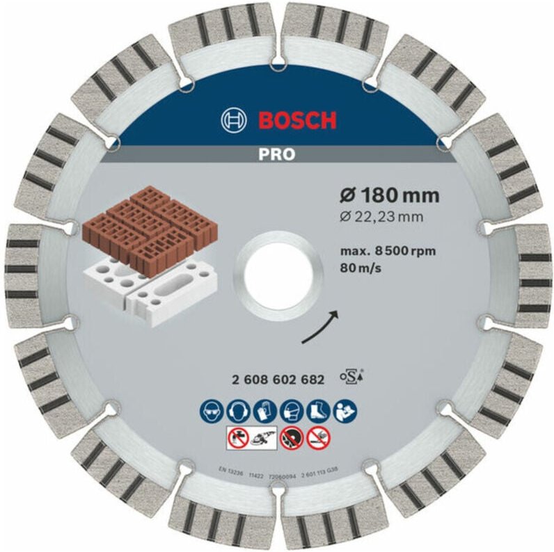 Bosch - Zubehör - Diamanttrennscheibe 180x22,23 mm 2608602682