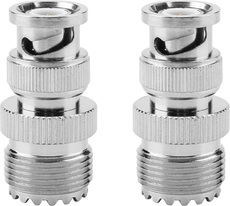 Koaxial-RF-Adapter (2 Stück): BNC-Stecker männlich zu UHF SO239 PL-259 weiblich