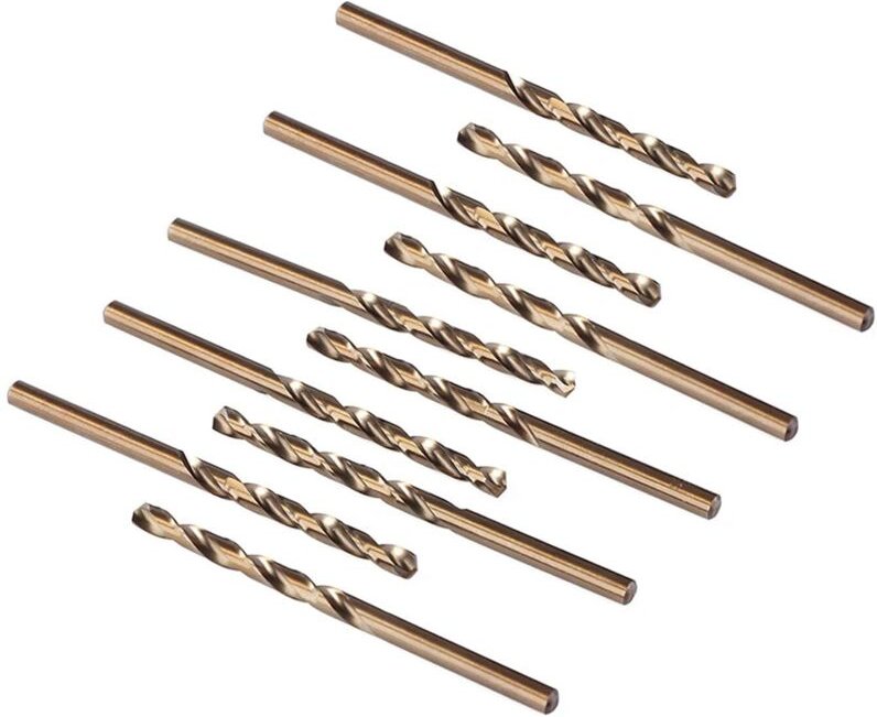 M35 HSS Kobalt-Bohrer-Set, Stahl-Spiralbohrer, 0,8 mm Bohrerdurchmesser, 10-teilig