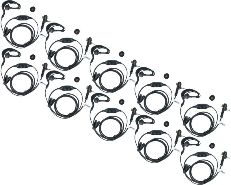 vhbw 10x Headset Ersatz für Motorola FTN6583 für Funkgerät - schwarz