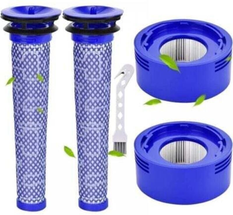 2 Stück Filter für Dyson V7 V8, Filter für Dyson V8 V7 Batterie-Staubsaugermotorkopffiltersatz mit Reinigungsbürste