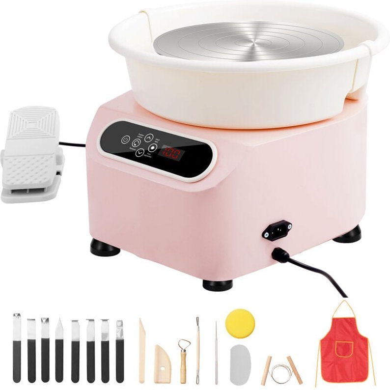 Mophorn - Töpferscheibe, 11 Zoll, 450 w elektrisch mit Fußpedal und LCD-Touchscreen, Direktantrieb für Töpferei, Formwer...