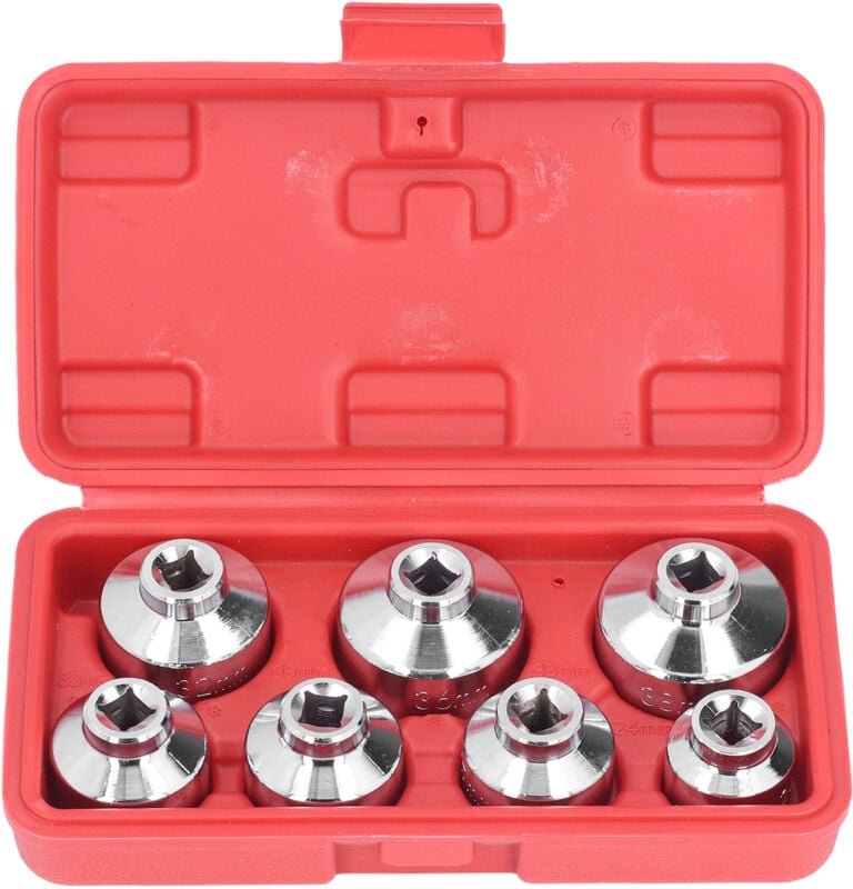 FOREHILL 7-teiliger Ölfilter-Schraubenschlüsselsatz, 3/8"-Antrieb, 24, 27, 29, 30, 32, 36, 38 mm, Ersatz für Mercedes-Be...