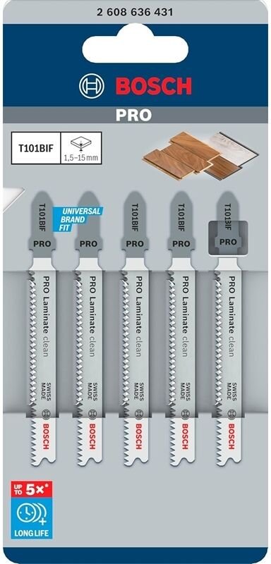Bosch - Accessories 2608636431 Stichsägeblatt t 101 bif Special for Laminate, 5er-Pack 5 St.