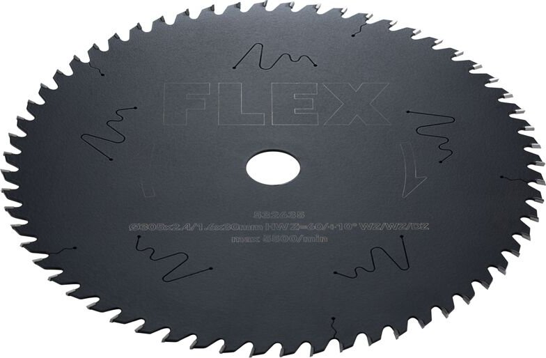 Flex Standard Kreissägeblatt D305x2,4/1,6x30 HW Z=60/+10° WZ/WZ/DZ