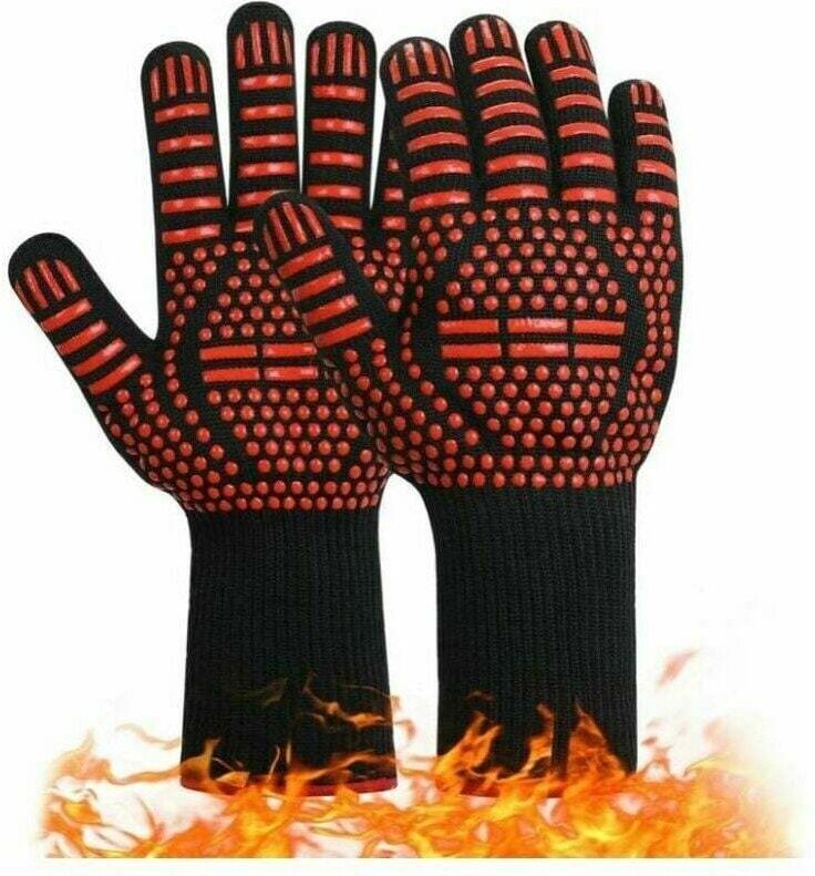 Gabrielle - Grillhandschuhe, rutschfeste Silikon-Kochhandschuhe, die höchste Temperatur kann 800 °c erreichen. Universal...