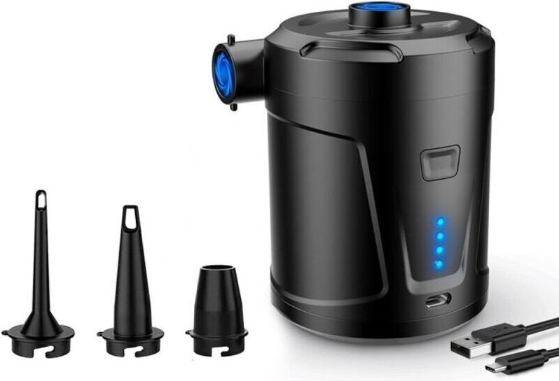 Vtizikl Pompe à air électrique, Batterie Rechargeable 5200 mAh, Gonfleur Matelas Gonflable avec 3 Buses d'air, Gonfleur ...