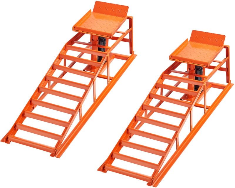 Mophorn Hydraulische Autorampen Auffahrrampen 2 Stk. 27-36 cm Hubhöhe, tragbare Servicerampen für Wartung in der Garage,...