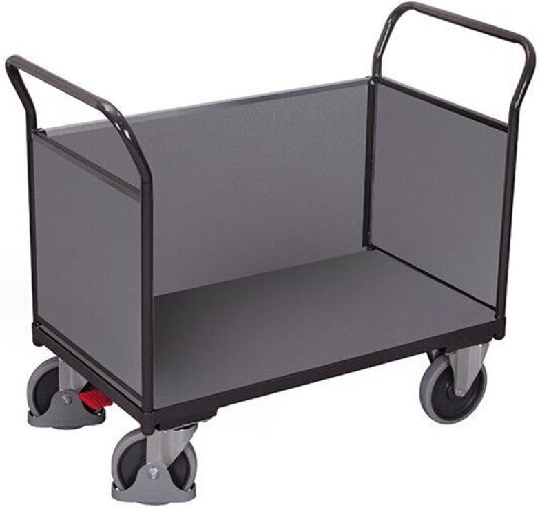 VARIOfit Dreiwandwagen mit Holzwänden 850x475mm Anthrazitgrau RAL 7016