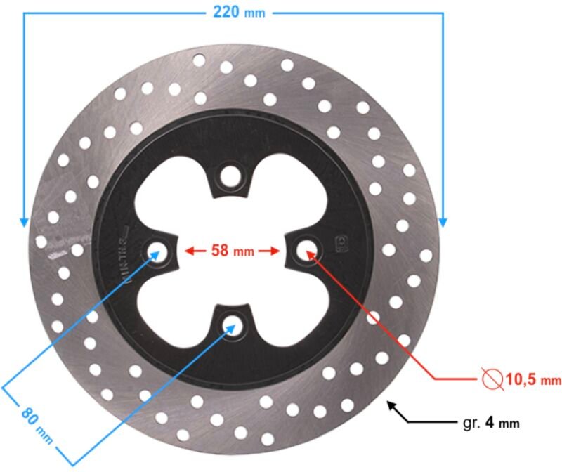 Hintere Bremsscheibe für Classic 125 mit Benzineinspritzung