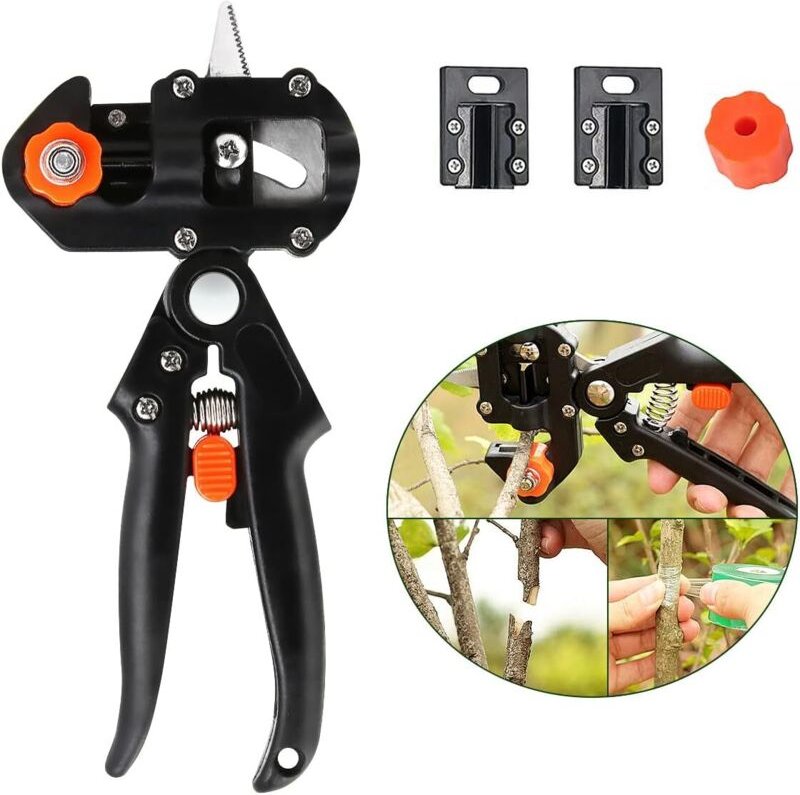 BEBUSINGOTO Veredelungsschere, Gartenveredelungsschere, Veredelungsschere, 2-in-1-Veredelungsschere, Baumveredelungszang...