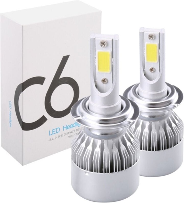 Trade Shop Traesio - Trade Shop - paar abblendlicht fernlicht lampen C6 HB4 9006 6000K led 8V-48V f 36W/3800LM auto moto...