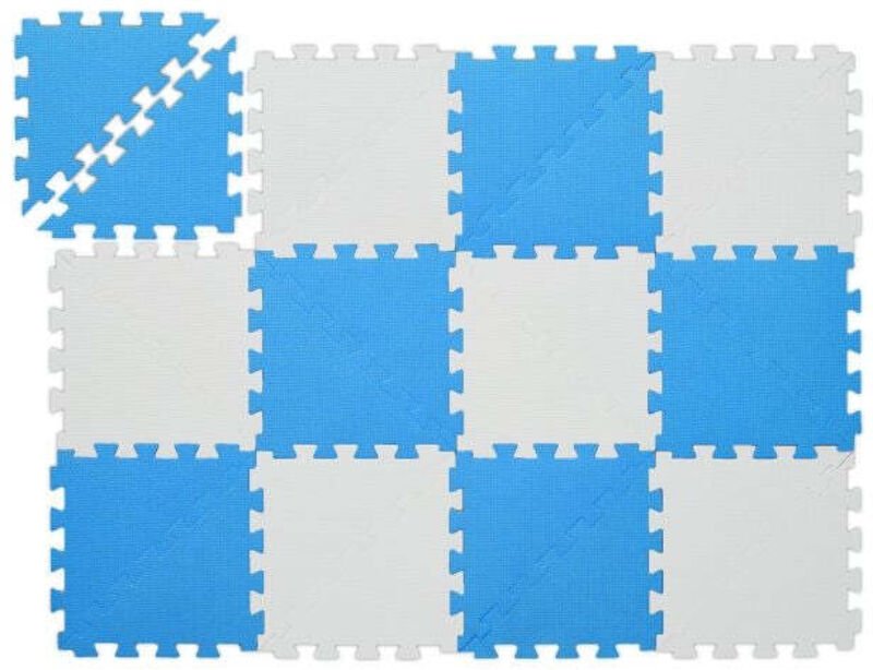 Puzzlematte blau wei