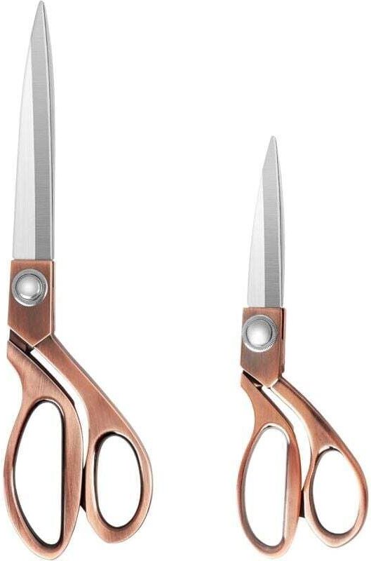 Hochleistungs-Nähschere, 20 cm + 26 cm – Professionelle Schere aus Edelstahl und Kupfer für Stoff, Leder, Schneiderei un...