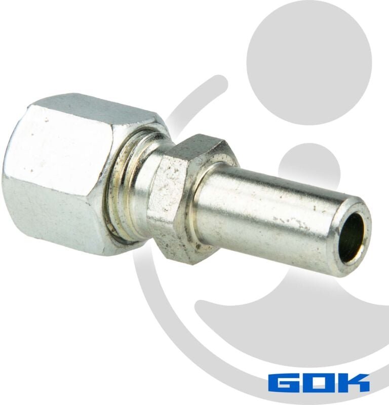 Schneidringverschraubung Typ red - Reduziereinsatz ø 12 mm Rohrstutzen x ø 8 mm rvs, Stahl verzinkt, Schneidring Messing