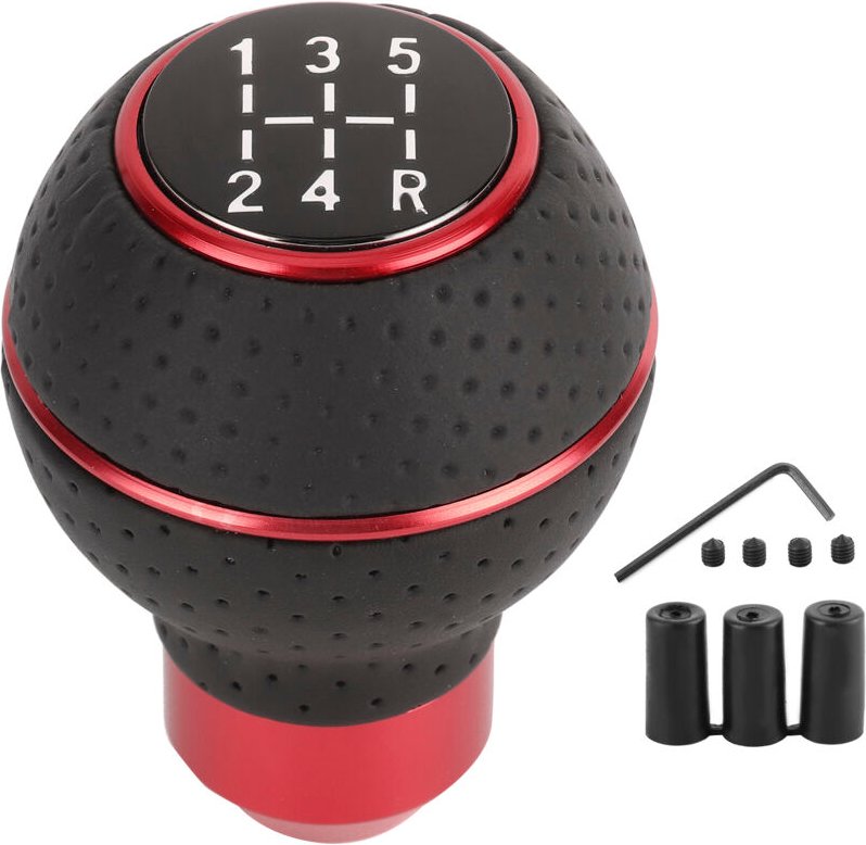 Eosnow 5 Geschwindigkeitsgetriebe Schaltknaufstab Aluminiumlegierung und Lederhandbuch Automobile Accessoired