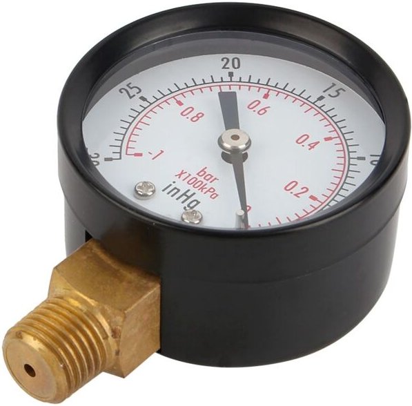 Xiuganpo Gas- und Wasser-Vakuummanometer, 2er-Pack, Manometer aus Kupferlegierung für Luftkompressoren, 1/4" NPT, Bodenm...