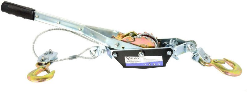 GEKO Manueller Seilzug Kabel 2000 Kg Horizontal 2 Geschwindigkeiten Verriegelung
