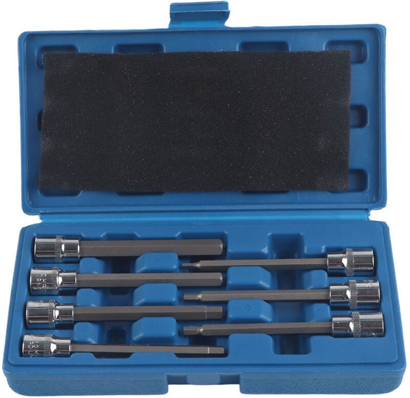 Extra langer Sechskant-Steckschlüsselsatz, 7-teilig, Antriebsreparatur-Werkzeugset 3/4/5/6/7/8/10 mm