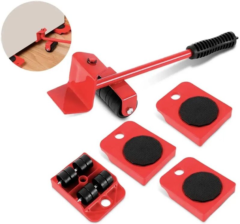 Ej.life - Robuster Möbelheber, Transportschieber, Mover-Werkzeug-Set, ABS-Rolle mit 4 Schiebern, Stahl, Gute Tragfähigke...