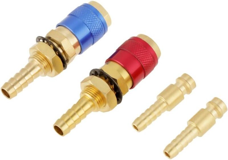 Wassergekühlter Schnellverbinder für Schweißbrenner, auslaufsichere Armatur für MIG/TIG-Schweißbrenner (2 Stück)