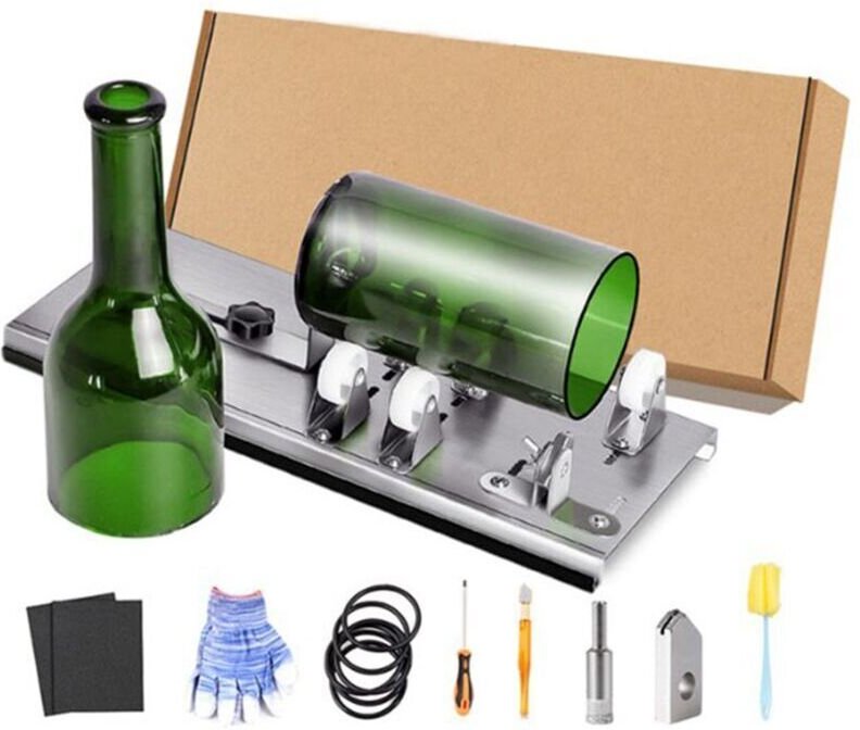 Glasflaschenschneider, 5 abnehmbare Nylonräder, Weinflaschenschneider für Heimwerker