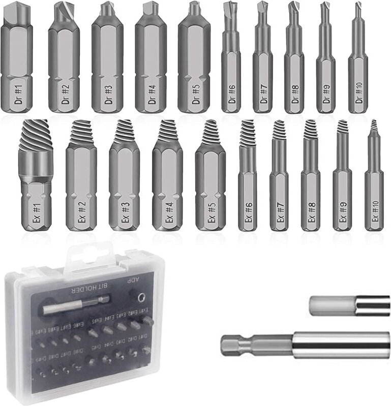 22-teiliges Schraubenausdreher-Set, Werkzeug zum Entfernen abgebrochener Schrauben für 2–12 mm abgebrochene Schrauben od...