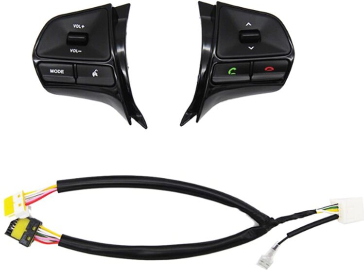 Tlily - Auto-Multifunktions-Lenkradknopf-Lautstärkeregler für K2 2011-2016, Glänzendes Schwarz