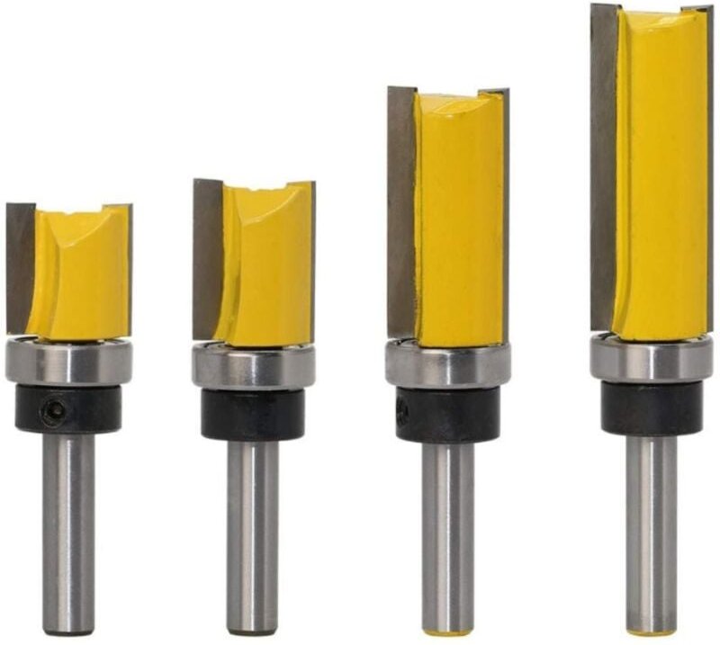 Set mit 4 Muster-/Bündigschnitzmessern mit 8 mm professionellem Holzschnitzwerkzeug