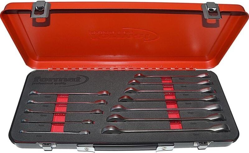 Format - Ratschenschlüssel-Satz gerade 12-teilig sw 8-19mm im Metallkasten