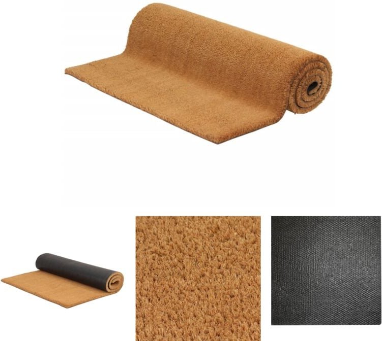 The Living Store Fußmatte Natur 80x100 cm Kokosfaser Getuftet - Fußmatten