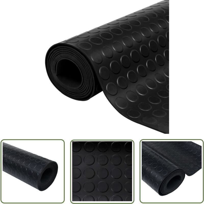 The Living Store - Bodenmatte Rutschfest Gummi 1,5x2 m 3 mm Punktmuster - Gummieroberfläche - Gummimatte - Bodenmatte - ...
